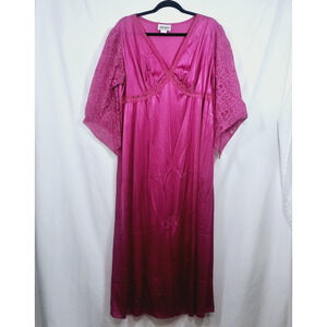 Vintage Anthony Richards Dark Pink Babydoll Nightgown / Slip / Dress Size L